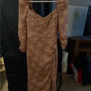 Astr The Label Floral Long Sleeve Dress